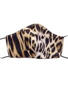 Tie-Me-Up! Silk Mask Animal Print Black Maska Za Obraz 1 kos