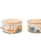 2Kids Toys Wooden Drum Safari glasbena igrača 18m+ 1 kos