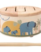 2Kids Toys Wooden Drum Safari glasbena igrača 18m+ 1 kos