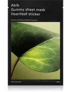 Abib Gummy Sheet Mask Heartleaf Sticker pomirjevalna tekstilna maska primerno tudi za občutljivo in problematično kožo 27 ml