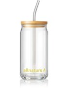 Allnature Glass with Straw steklenica s slamico 1 kos