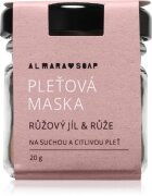 Almara Soap Face Pink Clay & Rose pomirjajoča maska za obraz za zelo suho in občutljivo kožo 20 g