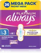 Always Platinum Super Extra Size 3 vložki s krilci 36 kos