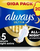 Always Ultra Secure Night Extra vložki 20 kos
