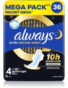 Always Ultra Secure Night Size 4 vložki za noč 36 kos