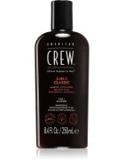 American Crew Hair & Body 3-IN-1 šampon balzam in gel za prhanje 3v1 za moške 1000 ml