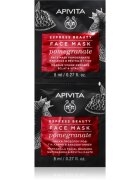 Apivita Express Beauty Pomegranate revitalizacijska in posvetlitvena maska za obraz 2x8 ml