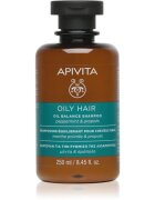 Apivita Oily Hair Oil Balance Shampoo globinsko čistilni šampon za mastno lasišče za krepitev in sijaj las 250 ml