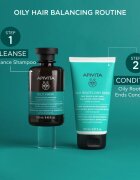 Apivita Oily Hair Oil Balance Shampoo globinsko čistilni šampon za mastno lasišče za krepitev in sijaj las 250 ml