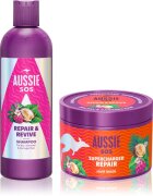 Aussie SOS Repair Revive & Repeat darilni set za obremenjene lase in lasišče