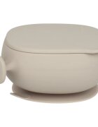 B.Box Silicone Bowl silikonska posoda s pokrovčkom Beige 300 ml