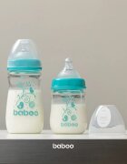 Baboo Anti-colic Glass Feeding Bottle Wide Neck steklenička za dojenčke 3m+ 1 kos