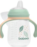 Baboo Cup with Silicone Spout skodelica z ročaji Peachy Keen 6m+ 1 kos
