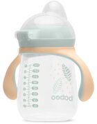 Baboo Cup with Silicone Spout skodelica z ročaji Peachy Keen 6m+ 1 kos