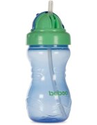 Baboo Cup with Silicone Straw steklenička s slamico Blue 9m+ 360 ml