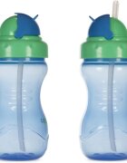 Baboo Cup with Silicone Straw steklenička s slamico Blue 9m+ 360 ml