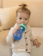 Baboo Cup with Silicone Straw steklenička s slamico Blue 9m+ 360 ml