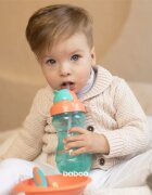 Baboo Cup with Silicone Straw steklenička s slamico Green 9m+ 360 ml
