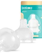 Baboo Premium Silicone Teat Medium Flow cucelj za stekleničko 3m+ 2 kos