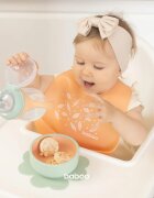 Baboo Silicone Bib slinček Peachy Keen 4m+ 1 kos