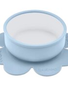Baboo Silicone Bowl silikonska posoda s priseskom Blue Haze 6m+ 1 kos