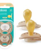 Baboo Soothers Round Latex with Case duda Au Naturale 0-6 m 2 kos