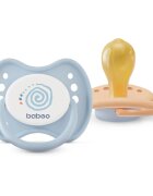 Baboo Soothers Round Latex with Case duda Blue Haze 6-12 m 2 kos
