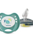 Baboo Soothers Silicone Orthodontic with Case duda Lagoon Fiesta 6-12 m 2 kos