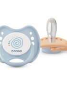 Baboo Soothers Silicone Symmetrical with Case duda Blue Haze 6-12 m 2 kos