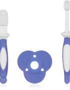 Baboo Toothbrush Set set zobne nege za dojenčke Blue Haze 6m+ 3 kos