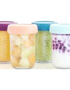 Babymoov Bowls Glass skledica s pokrovčkom Glass 4x220 ml