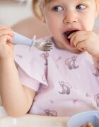 BabyOno Be Active Stainless Steel Spoon and Fork pribor za otroke Beige 12m+ 2 kos