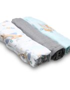 BabyOno Natural Bamboo Diapers Blue-Grey plenice iz blaga 70x70 cm 3 kos