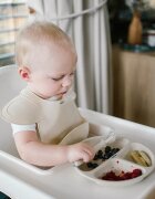 BabyOno Siilicone Plate 6m+ deljeni krožnik s priseskom Beige 1 kos