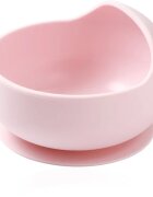 BabyOno Siilicone Plate 6m+ silikonska posoda s priseskom 6 m+ Pink 1 kos