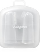 BabyOno Silicone Toothbrush otroška zobna ščetka za na prst z etuijem 0m+ 2 kos