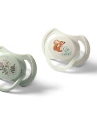 BabyOno Take Care Symmetrical Silicone Soothers duda Day & Night 6-18m+ 2 kos