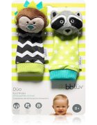 BBLÜV Düo nogavičke z ropotuljico Hedgehog / Racoon 2 kos