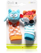 BBLÜV Düo nogavičke z ropotuljico Owl / Fox 2 kos