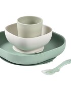Beaba 4-Piece Silicone Dinner Set jedilni set Sage Green / Misty Green 4 kos