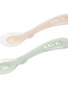 Beaba Silicone Spoon Set žlička Clay / Misty green 8m+ 2 kos