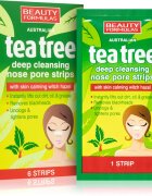 Beauty Formulas Tea Tree čistilni obliž za zamašene pore na nosu 6 kos
