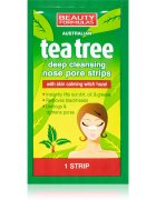 Beauty Formulas Tea Tree čistilni obliž za zamašene pore na nosu 6 kos