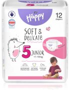 BELLA Baby Happy Soft&Delicate plenice za enkratno uporabo s kanalčki Junior 11-18 kg 12 kos