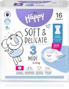 BELLA Baby Happy Soft&Delicate plenice za enkratno uporabo s kanalčki Midi 5-9 kg 16 kos