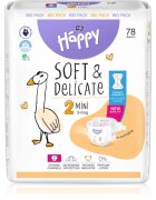 BELLA Baby Happy Soft&Delicate plenice za enkratno uporabo s kanalčki Mini 3-6 kg 78 kos