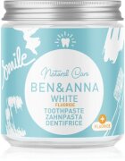 BEN&ANNA Natural Toothpaste White Fluoride zobna pasta v stekleni embalaži s fluoridom 100 ml