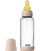 BIBS Baby Glass Bottle Round Latex antikolična steklenička Blush 1 kos