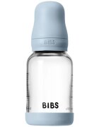BIBS Baby Glass Bottle Silicone antikolična steklenička s silikonskim ustnikom Baby Blue 1 kos