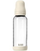 BIBS Baby Glass Bottle Silicone antikolična steklenička s silikonskim ustnikom Ivory 1 kos